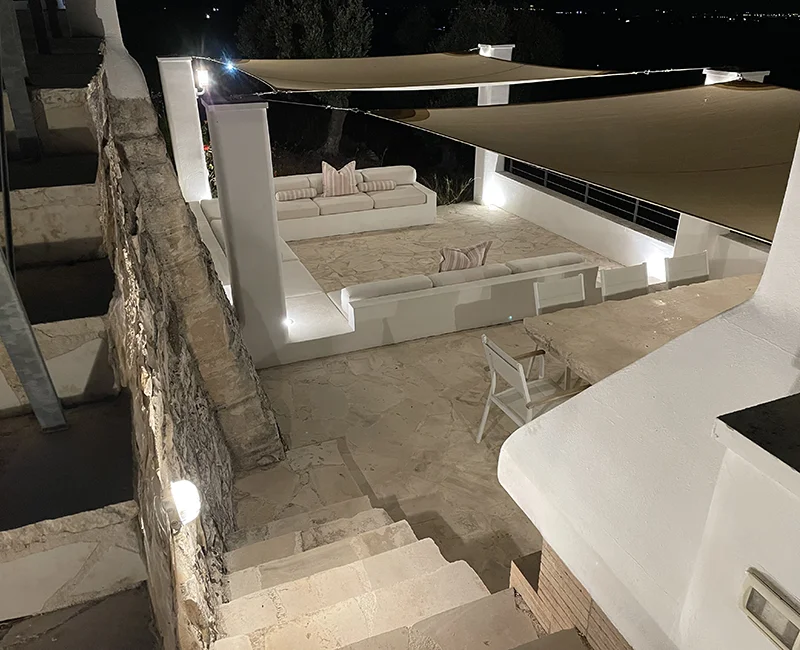 outside kitchen at night